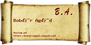 Bobár Agád névjegykártya